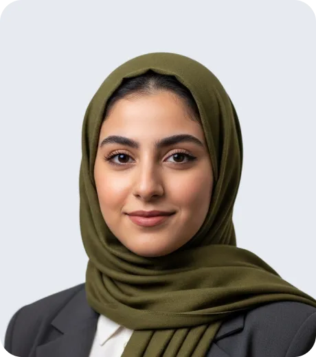 Creative AI avatar woman with headscarf for global outreach